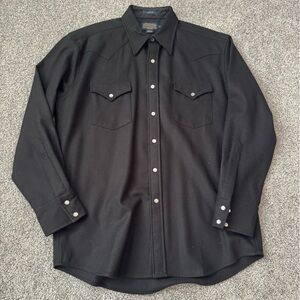 Pendleton Canyon Black Casual Button Down Shirt. Snaps. Mens medium